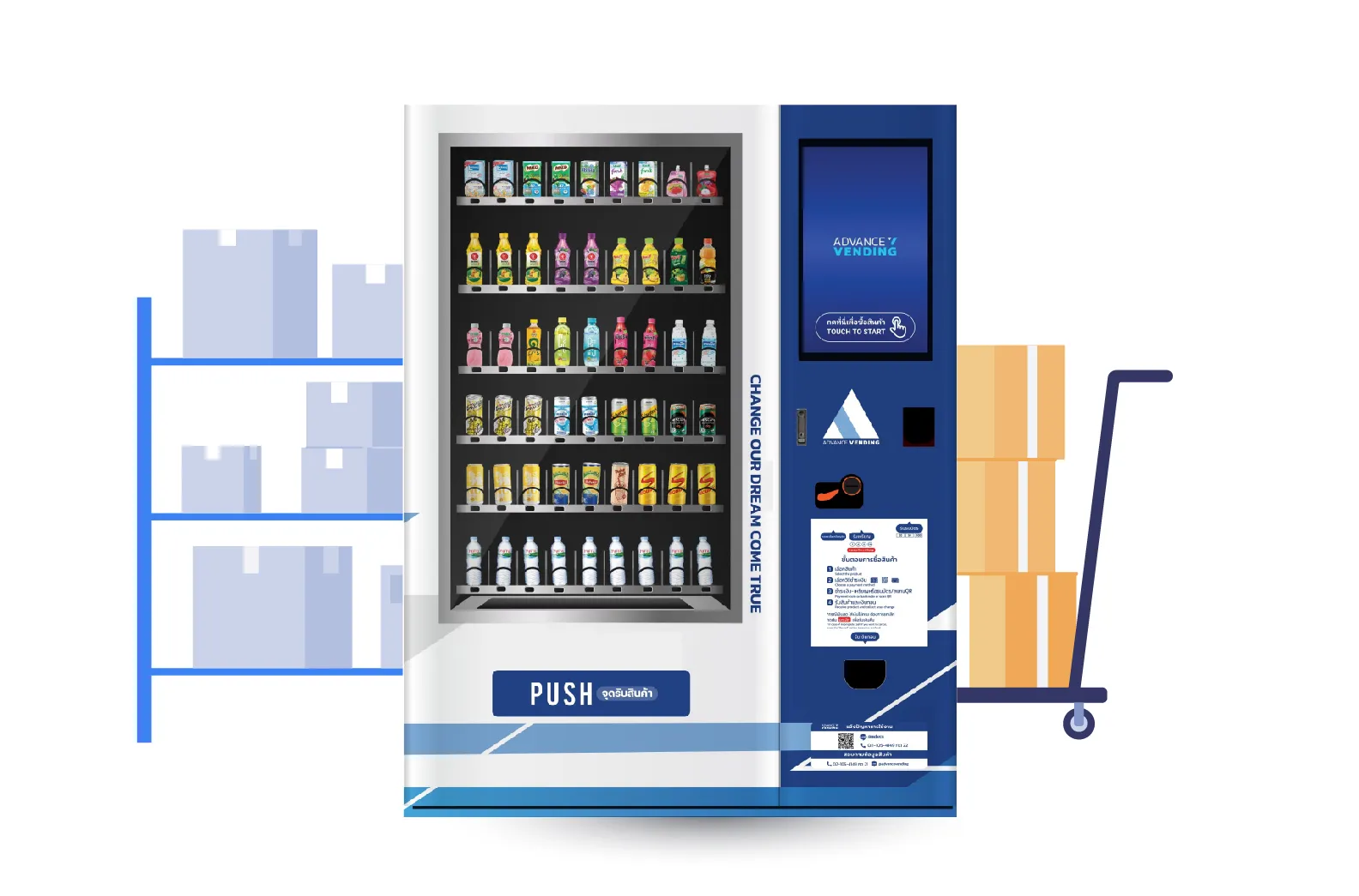 จัดหาสินค้าและการบริหารจัดการสต็อก vending machine