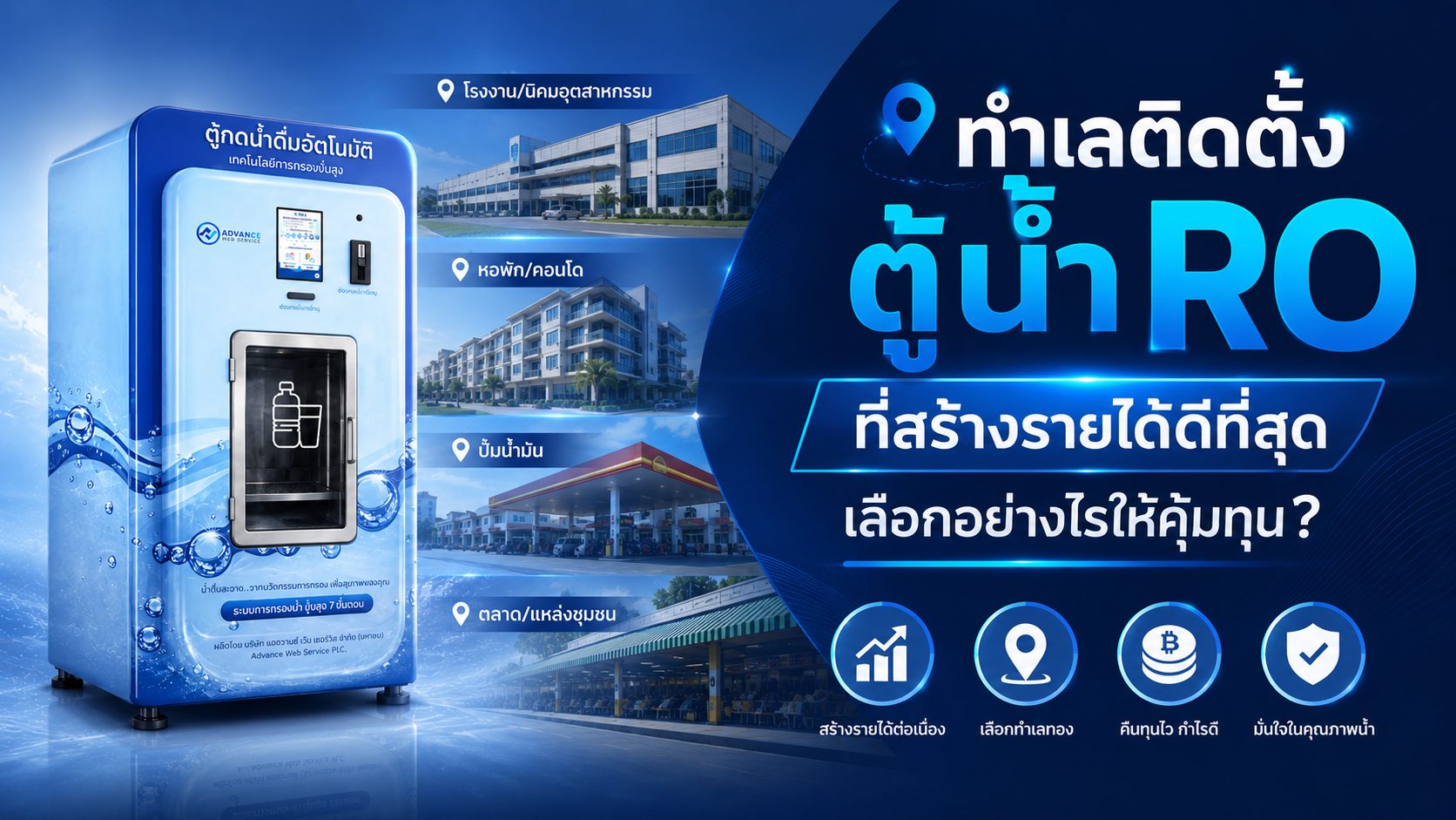 ทำเลติดตั้งตู้น้ำ RO